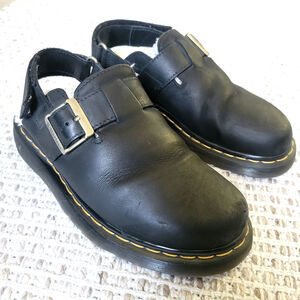 Doc Martens Womens 7 EU 38 Jorge II Black Leather Clogs Faux Fur Dr Martens